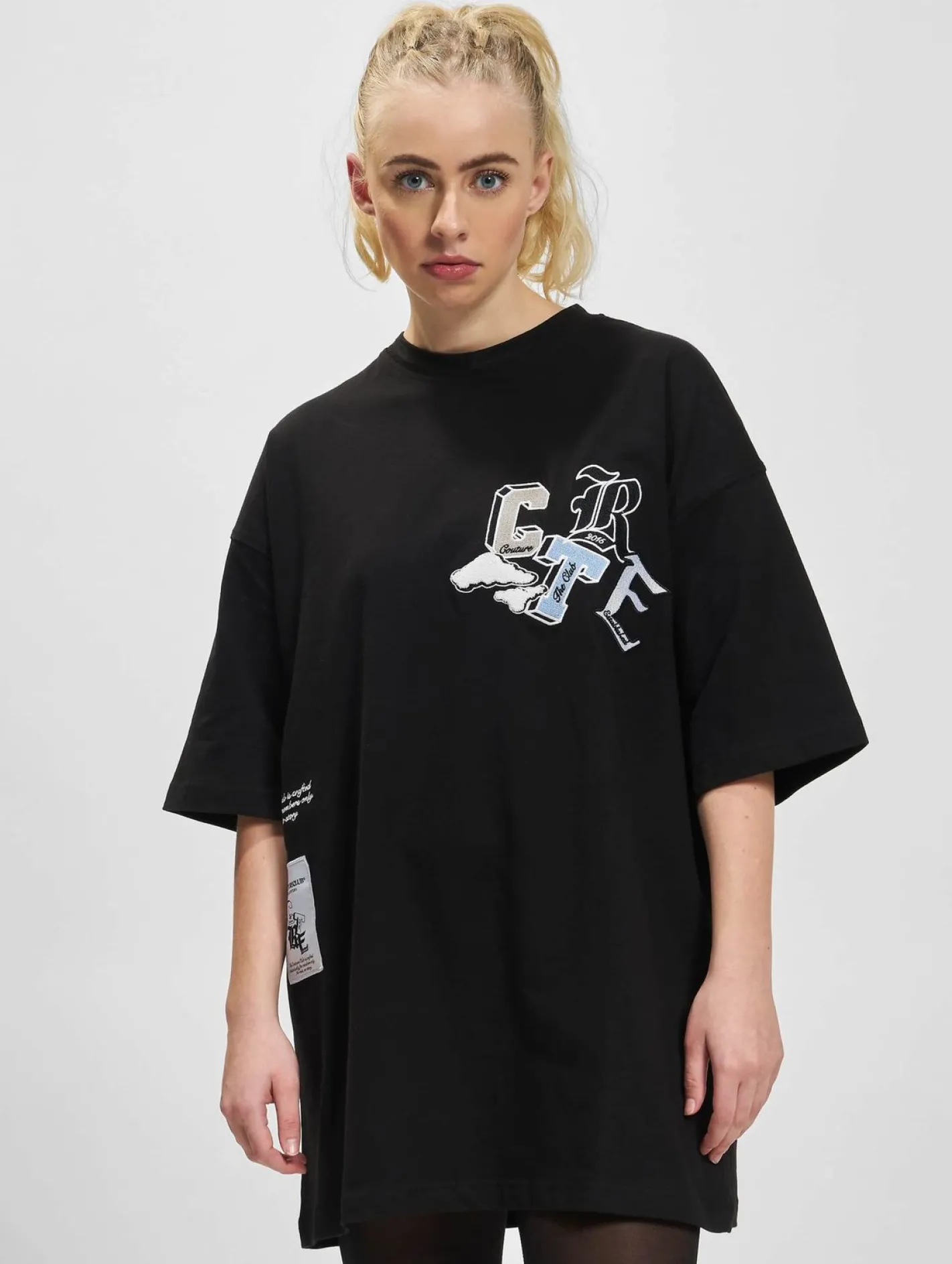 Kleider*The Couture Club Varsity Oversize-Kleid schwarz