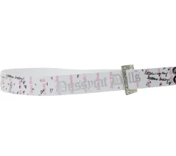 Gürtel*BioworldMerch THE PUSSYCAT DOLLS Gürtel für Damen Einheitsgröße 95cm mit auffälliger Schnalle BT110456PCD3 Weiß/Pink