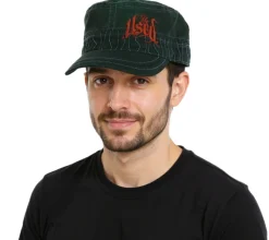 Caps & Mützen*BioworldMerch The Used Unisex Baumwoll-Cap im millitärischen Schnitt mit leicht gebogenen Schnitt Schwarz/Rot