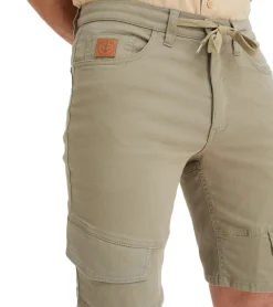 Shorts & Bermudas*O46bpx tolle Herren Stretch Cargo-Bermuda kurze Hose in Regular-Fit Shorts mit Bein-Taschen und Kordelzug 940901 Rauch-Oliv-Grün