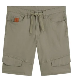 Shorts & Bermudas*O46bpx tolle Herren Stretch Cargo-Bermuda kurze Hose in Regular-Fit Shorts mit Bein-Taschen und Kordelzug 940901 Rauch-Oliv-Grün