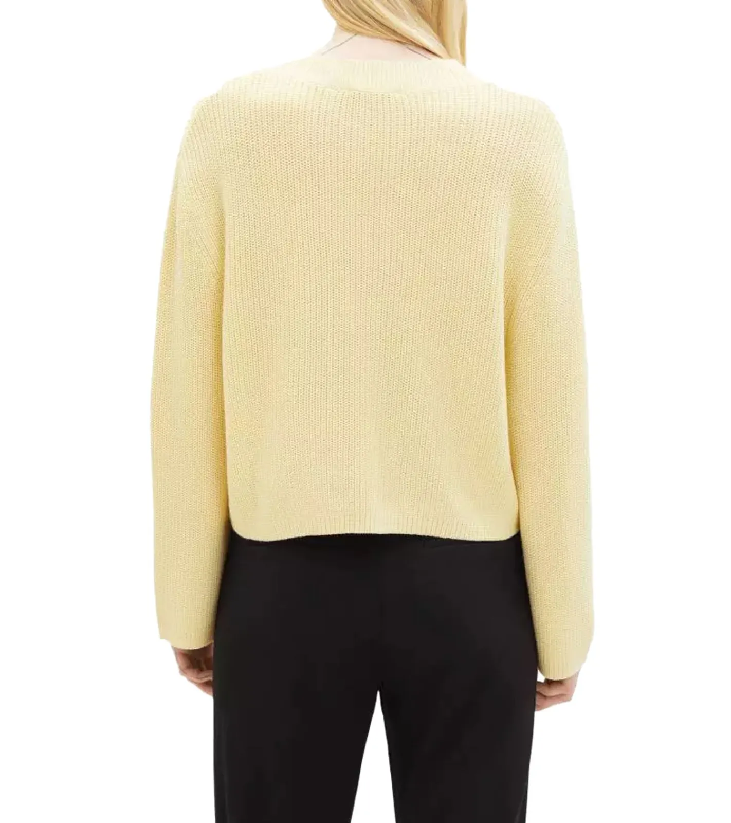 Sweater & Pullover*Tom Tailor Damen Strick-Pullover kuscheliger weicher Pulli mit V-Ausschnitt 11928546 Gelb