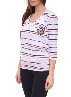 Tops & T-Shirts*Tom Tailor T-Shirt Set Damen Sommer-Shirt und Baumwoll-Top 34300140 Weiß/Blau/Rot