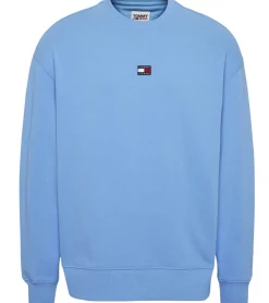 Pullover & Sweater*TOMMY JEANS Herren Rundhals-Pullover Langarm-Shirt Baumwoll-Pullover Sweat-Pullover DM0DM16370 CY7 Hellblau