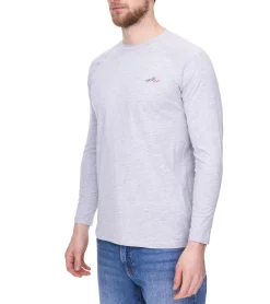 Nachtwäsche & Bademode*TRUE style Herren Pyjama-Shirt Baumwoll-Pullover Schlaf-Shirt Oeko-Tex zertifiziert - Standard 100 Rundhals-Pullover 7753437 Hellgrau