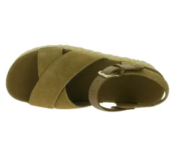 Zehentrenner & Sandalen*UGG Australia Aubrey Ankle Strap Damen Echtleder-Sandalette Plateau Sommer-Schuhe mit EVA-Sohle W/1167471 in Braun oder Schwarz