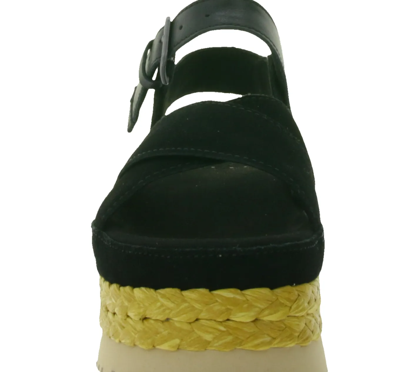 Zehentrenner & Sandalen*UGG Australia Aubrey Ankle Strap Damen Echtleder-Sandalette Plateau Sommer-Schuhe mit EVA-Sohle W/1167471 Schwarz