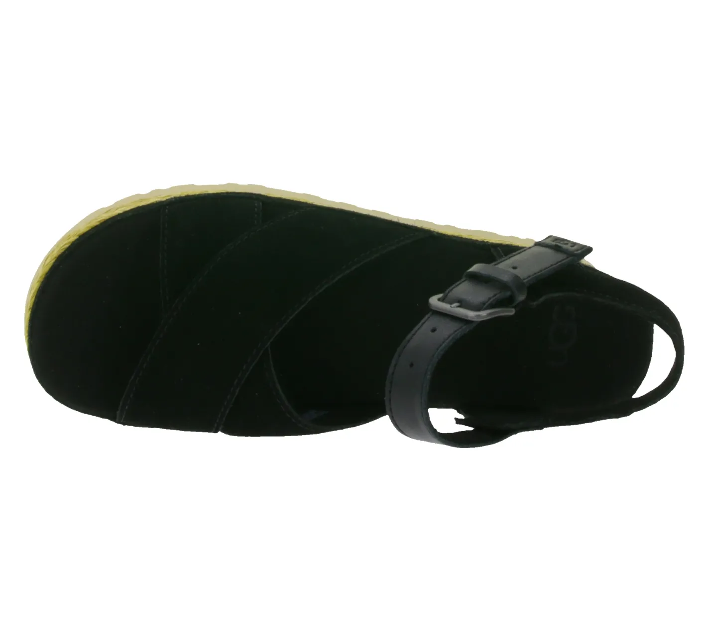 Zehentrenner & Sandalen*UGG Australia Aubrey Ankle Strap Damen Echtleder-Sandalette Plateau Sommer-Schuhe mit EVA-Sohle W/1167471 Schwarz