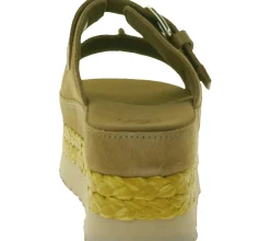 Zehentrenner & Sandalen*UGG Australia Aubrey Slide Damen Echtleder-Schlappen Plateau Pantoletten Sommer-Schuhe mit EVA-Sohle W/1167451 Braun