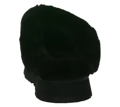 Pantoffeln & Hausschuhe*UGG Australia Disquette Damen nachhaltige Echtleder-Schuhe mit Retro-Plateausohle gefütterte Hausschuhe mit Schaffellfutter Schlupf-Schuhe 1122550 Schwarz