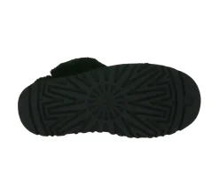 Pantoffeln & Hausschuhe*UGG Australia Disquette Damen nachhaltige Echtleder-Schuhe mit Retro-Plateausohle gefütterte Hausschuhe mit Schaffellfutter Schlupf-Schuhe 1122550 Schwarz