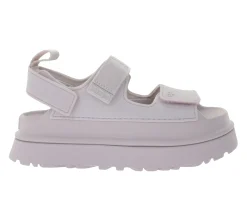 Zehentrenner & Sandalen*UGG Australia Goldenglow Damen Plateau-Sandale Sandalette mit Klettverschluss 1152685-BYF Flieder