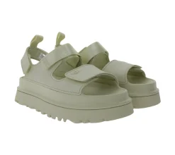 Zehentrenner & Sandalen*UGG Australia Goldenglow Damen Plateau-Sandale Sandalette mit Klettverschluss 1152685-SSAL Beige