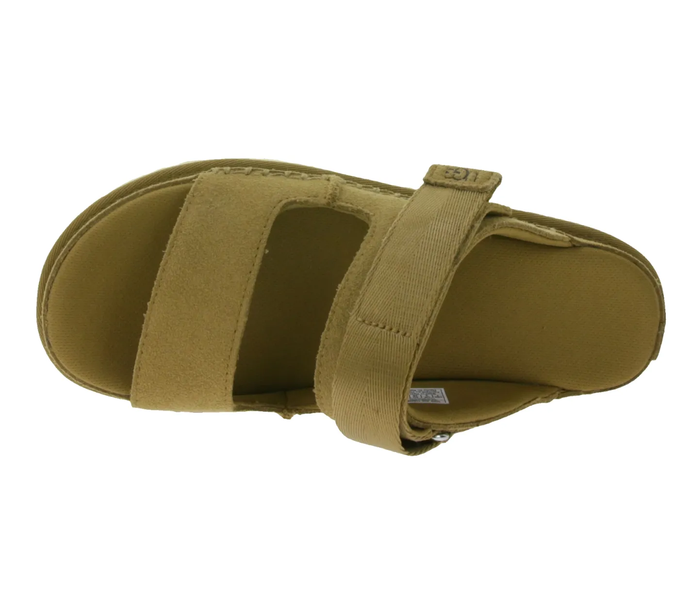 Zehentrenner & Sandalen*UGG Australia Goldenstar Slide Damen nachhaltige Echtleder-Schuhe mit EVA-Sohle Plateau-Sandale Sandalette mit Klettverschluss 1167399 Braun