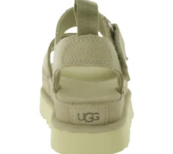 Zehentrenner & Sandalen*UGG Australia Goldenstar Damen nachhaltige Echtleder-Schuhe mit EVA-Sohle Plateau-Sandale Sandalette mit Klettverschluss 1136783-SAN Beige