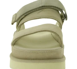 Zehentrenner & Sandalen*UGG Australia Goldenstar Slide Damen nachhaltige Echtleder-Schuhe mit EVA-Sohle Plateau-Sandale Sandalette mit Klettverschluss 1167399 in Beige oder Braun