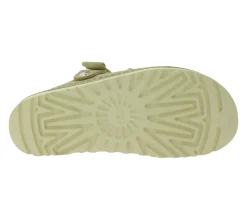 Zehentrenner & Sandalen*UGG Australia Goldenstar Slide Damen nachhaltige Echtleder-Schuhe mit EVA-Sohle Plateau-Sandale Sandalette mit Klettverschluss 1167399 in Beige oder Braun