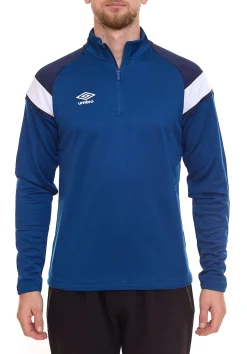 Pullover & Sweater|Jogginghosen & Fitnessmode*umbro Herren Trainings-Pullover Troyer-Shirt Sport-Pullover Lauf-Pullover 65295U Blau/Weiß