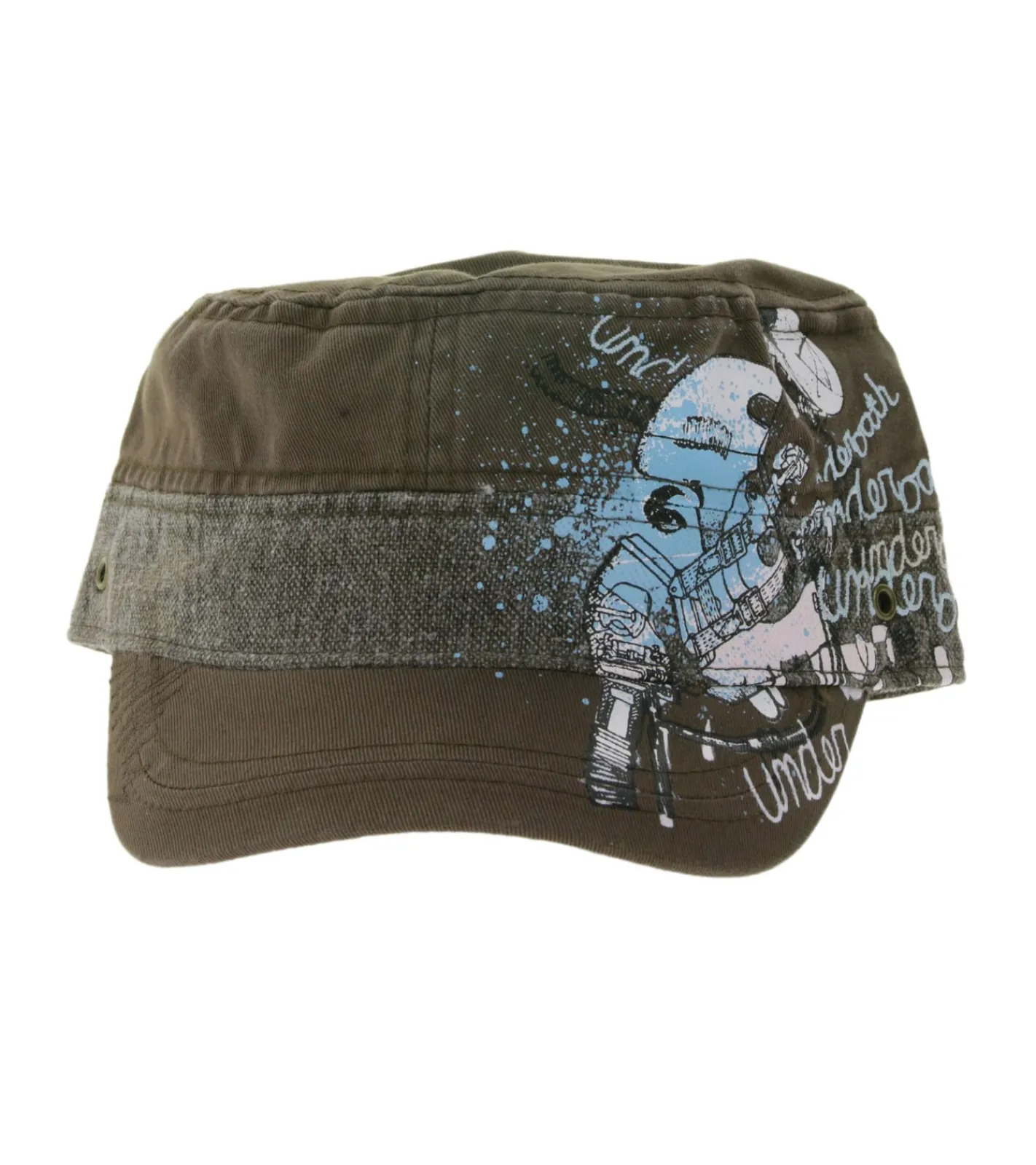 Caps & Mützen*BioworldMerch Underoath Unisex Metalcore-Band Baumwoll-Cap im millitärischen Schnitt mit leicht gebogenen Schnitt FC107551UND Braun