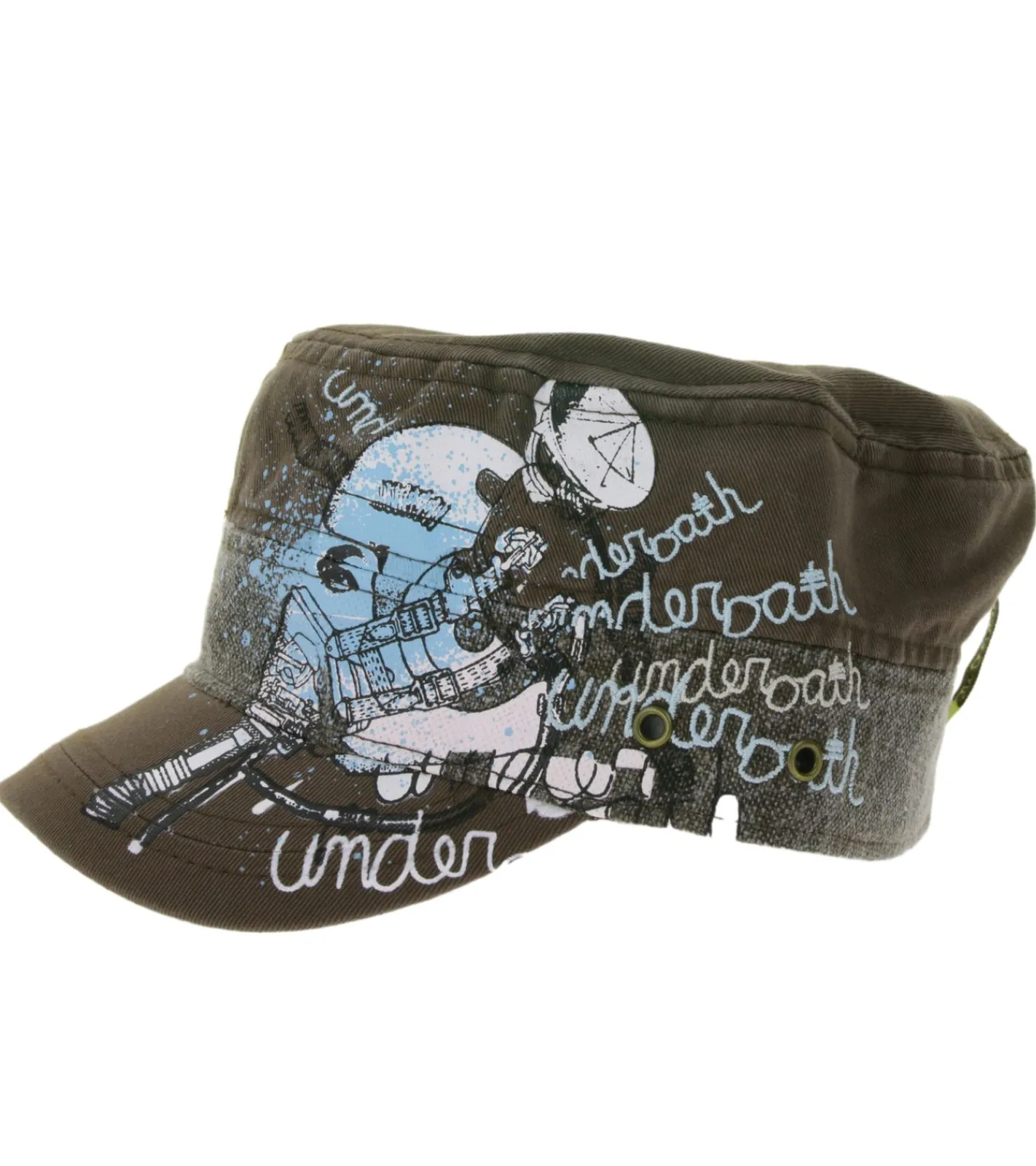 Caps & Mützen*BioworldMerch Underoath Unisex Metalcore-Band Baumwoll-Cap im millitärischen Schnitt mit leicht gebogenen Schnitt FC107551UND Braun