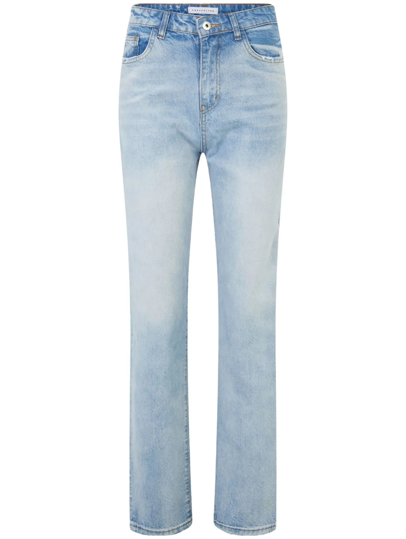Hosen & Jeans*UNEFFECTED Destroyed Denim Straight Fit Jeans eisblau