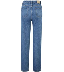 Hosen & Jeans*UNEFFECTED Destroyed Straight Fit Jeans mittelblau