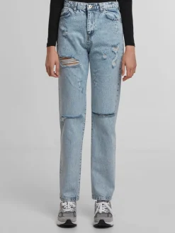 Hosen & Jeans*UNEFFECTED Destroyed Straight Fit Jeans eisblau