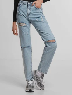 Hosen & Jeans*UNEFFECTED Destroyed Straight Fit Jeans eisblau