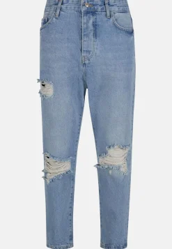 Jeans & Hosen*UNEFFECTED Loose Fit Jeans für Herren Denim-Hose im Destroyed-Look blau