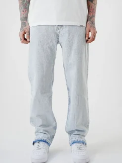 Jeans & Hosen*UNEFFECTED Weite Free Cut Loose Fit Jeans hellblau