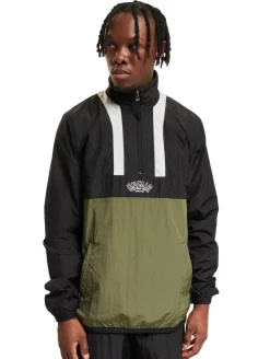 Jacken & Mäntel*UNFAIR ATHLETICS Elementary Crushed Halfzip Übergangsjacken schwarz grün