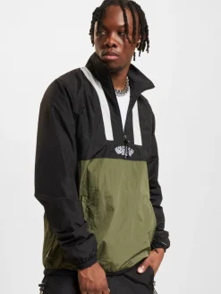 Jacken & Mäntel*UNFAIR ATHLETICS Elementary Crushed Halfzip Übergangsjacken schwarz grün