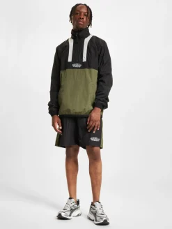 Jacken & Mäntel*UNFAIR ATHLETICS Elementary Crushed Halfzip Übergangsjacken schwarz grün