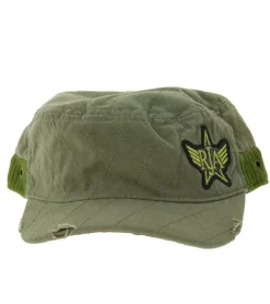 Caps & Mützen*BioworldMerch Unisex Cap Baumwoll-Cap im millitärischen Schnitt mit leicht gebogenen Schnitt Feldmütze FC110821RJA Olivgrün