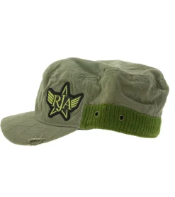 Caps & Mützen*BioworldMerch Unisex Cap Baumwoll-Cap im millitärischen Schnitt mit leicht gebogenen Schnitt Feldmütze FC110821RJA Olivgrün