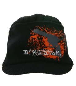 Caps & Mützen*BioworldMerch Unisex Schirm-Mütze mit "My Chemical Romance" Schriftzug Schirm-Beanie Freizeit-Mütze KC1012411MCR Schwarz/Rot