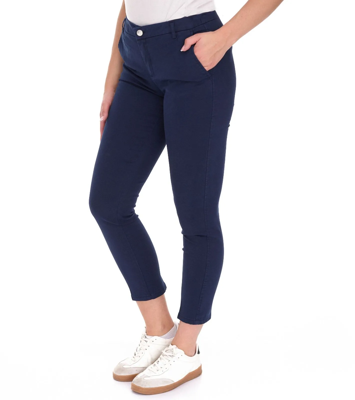 Hosen & Jeans*UNITED COLORS OF BENETTON Damen Stoff-Hose Baumwoll-Hose Chino-Hose 29990356 Dunkelblau