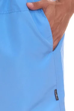 Nachtwäsche & Bademode*urban ace Herren Badeshorts schnell trocknende Bade-Hose mit Kordelzug ohne Innenslip Blau/Schwarz