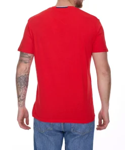 T-Shirts & Tank Tops*U.S. POLO ASSN. Herren Basic T-Shirt mit Marken-Stickerei Baumwoll-Shirt US40 154 035 002387 153 Rot