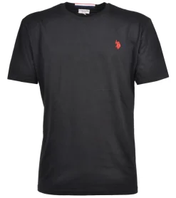 T-Shirts & Tank Tops*U.S. POLO ASSN. Herren Basic T-Shirt mit Marken-Stickerei Baumwoll-Shirt US40 154 035 002387 in Schwarz, Navy, Weiß oder Rot