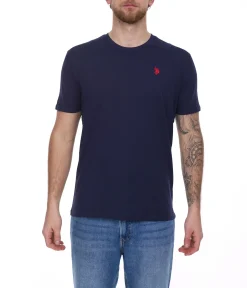 T-Shirts & Tank Tops*U.S. POLO ASSN. Herren Basic T-Shirt mit Marken-Stickerei Baumwoll-Shirt US40 154 035 002387 in Schwarz, Navy, Weiß oder Rot