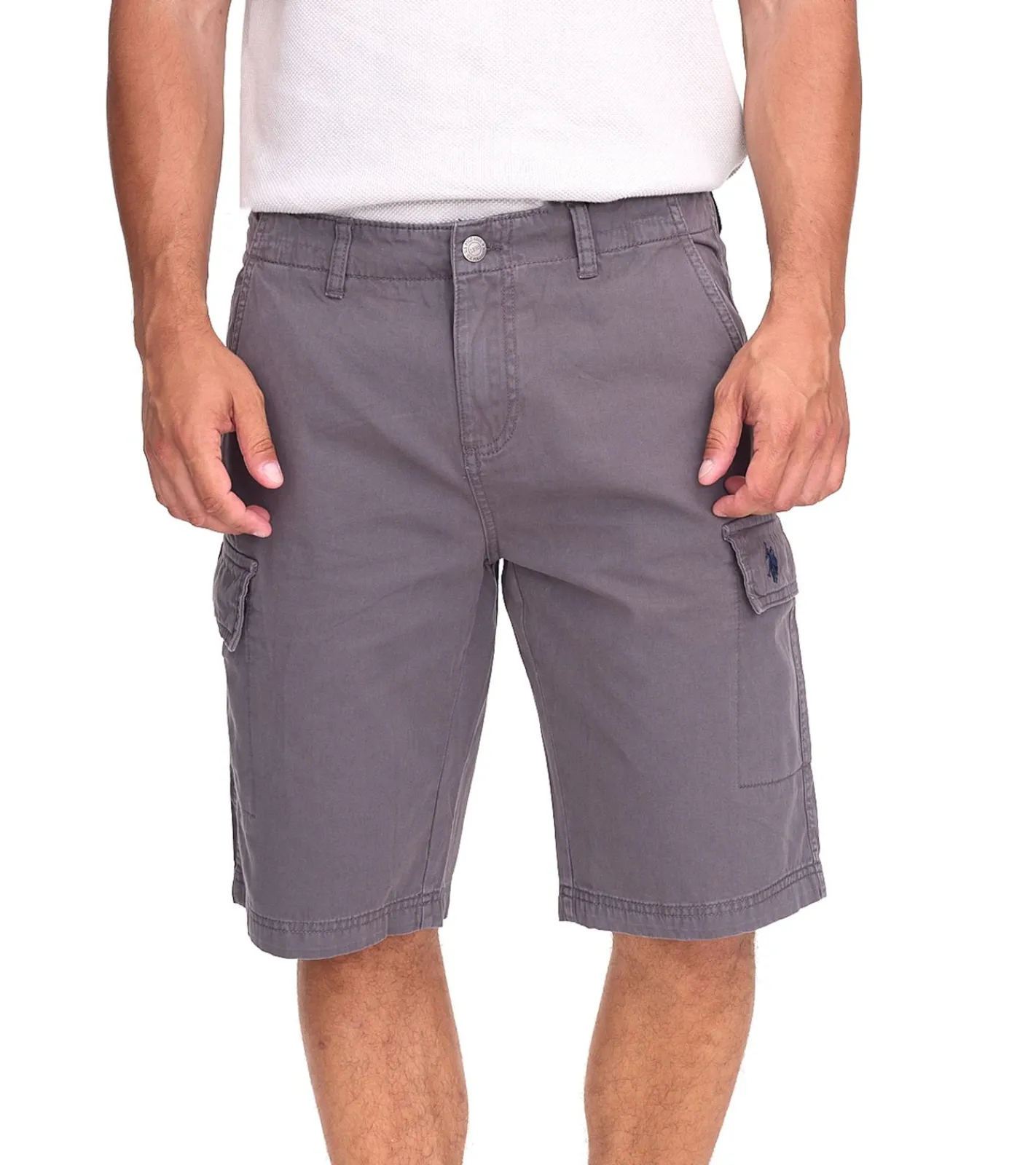 Shorts & Bermudas*U.S. POLO ASSN. Herren Freizeit-Cargo Shorts leichte Freizeit-Shorts mit U.S. Polo Stickerei kurze Hose 143 68147 52661 381 Grau