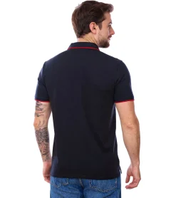 Hemden & Poloshirts*U.S. POLO ASSN. Herren Polo-Shirt Basic-Shirt Baumwoll-Shirt Kurzarm-Shirt 197 66835 52520 297 Grau/Rot