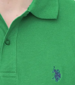 Hemden & Poloshirts*U.S. POLO ASSN. Herren Polo-Shirt Basic-Shirt Baumwoll-Shirt Kurzarm-Shirt 197 63881 52520 349 Grün