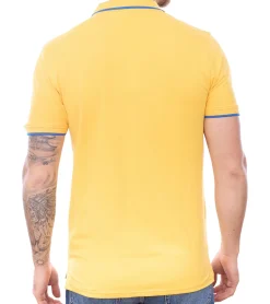 Hemden & Poloshirts*U.S. POLO ASSN. Herren Polo-Shirt Basic-Shirt Baumwoll-Shirt Kurzarm-Shirt 197 62779 52520 112 Gelb-Orange/Blau