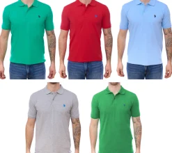 Hemden & Poloshirts*U.S. POLO ASSN. Herren Polo-Shirt Basic-Shirt Baumwoll-Shirt Kurzarm-Shirt in verschiedenen Modellen Grün, Hellblau, Rot oder Grau