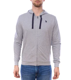 Pullover & Sweater|Große Größen*U.S. POLO ASSN. Herren Sweat-Jacke mit Kapuze Baumwoll-Jacke Pullover 162 62510 52191 282 Grau