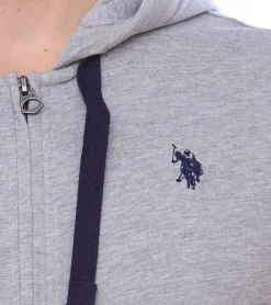 Pullover & Sweater|Große Größen*U.S. POLO ASSN. Herren Sweat-Jacke mit Kapuze Baumwoll-Jacke Pullover 162 62510 52191 282 Grau