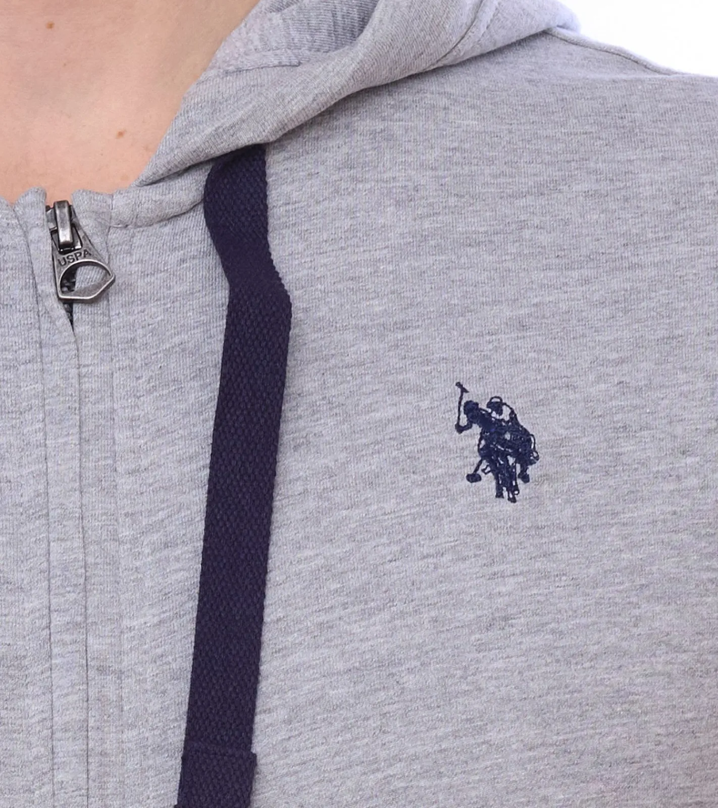 Pullover & Sweater|Große Größen*U.S. POLO ASSN. Herren Sweat-Jacke mit Kapuze Baumwoll-Jacke Pullover 162 62510 52191 282 Grau