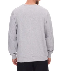 Pullover & Sweater*U.S. SPORT AMERICA Herren Sweater mit großem Schriftzug Baumwoll-Langarm-Shirt Sommer-Pullover Freizeit-Shirt Grau